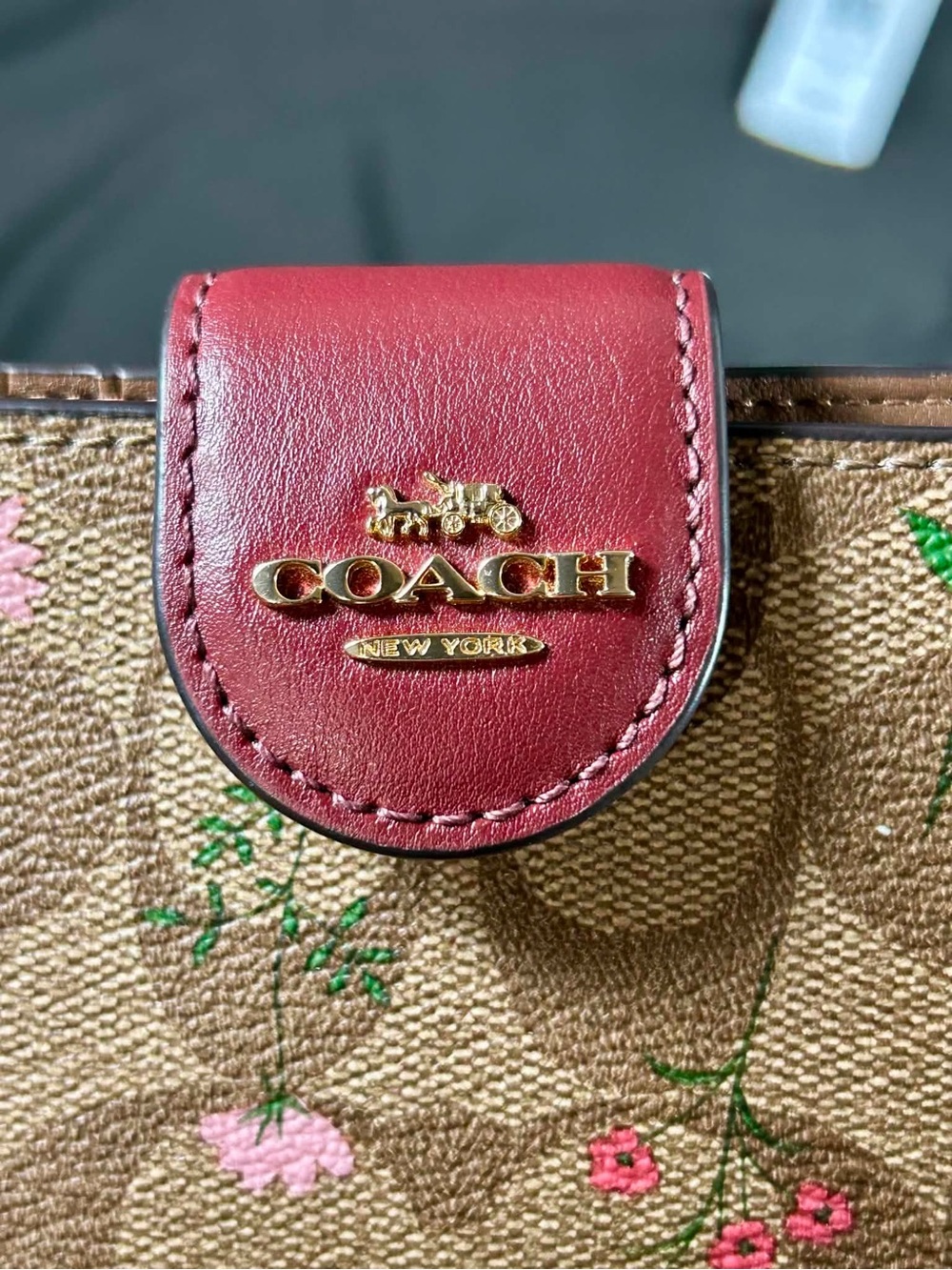 NWT COACH C8730 Medium Corner Zip Wallet Signature Canvas Wildflower Floral New